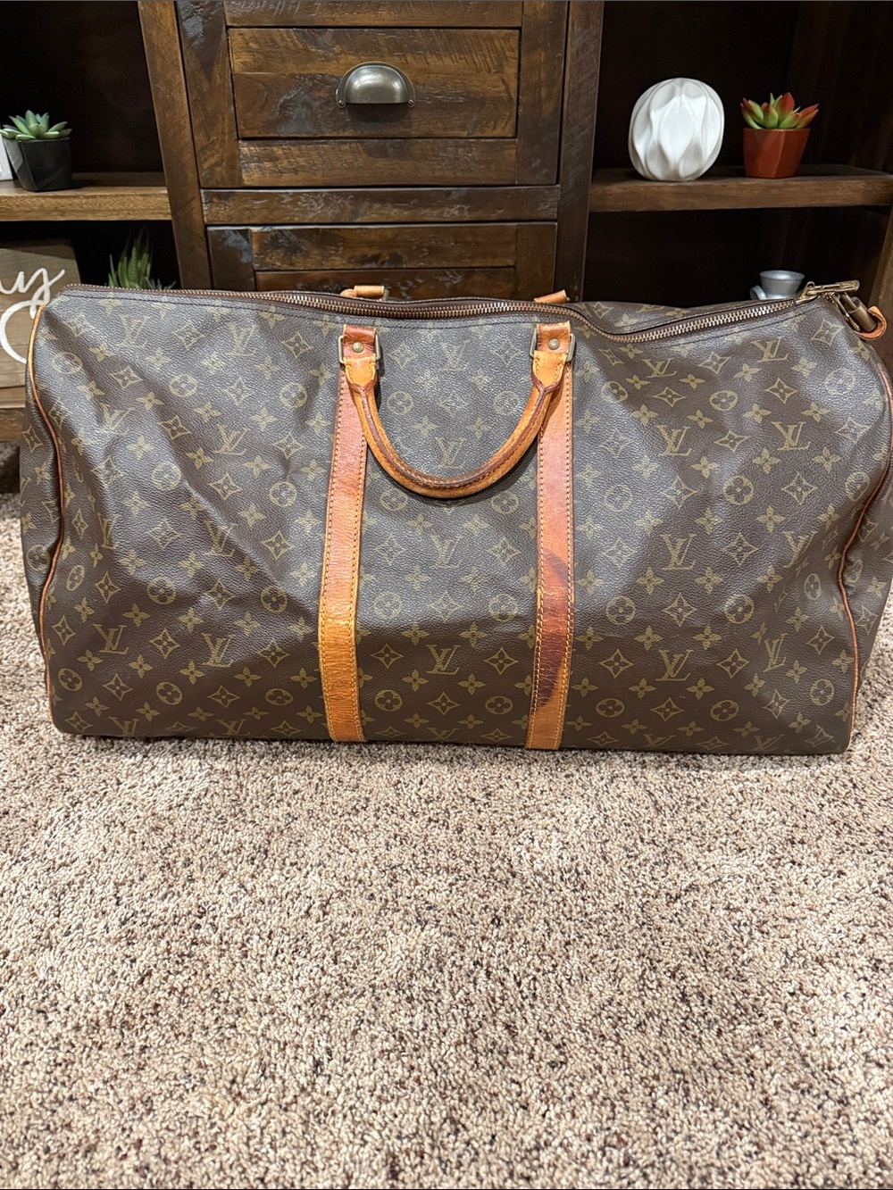 Louis Vuitton Brown Monogram Keep All 60 - Picture 7 of 15
